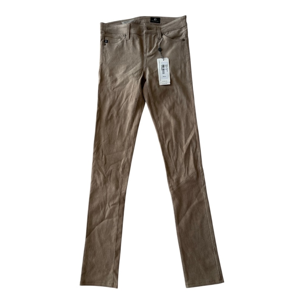 Adriano Goldschmied AG Leather Suede Legging Women's Tan Super Skinny NEW Sz. 25 - Picture 5 of 14